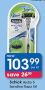 Schick Hydro 5 Sensitive Razor Kit-Per Kit