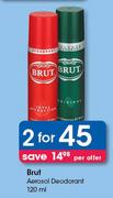 Brut Aerosol Deodorant-2 x 120ml