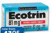 Ecotrin 81mg 50 Tablets-Per Pack