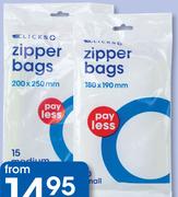 Clicks 20 Small Zipper Bags-Per Pack