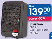 Safeway Mini PTC Desk Fan Heater PIA4603