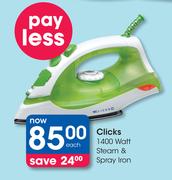 Clicks 1400 Watt Steam & Spray Iron