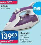 Safeway 1800 Watt Steam and Spray Iron