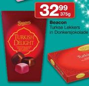 Beacon Turkse Lekkers In Donkersjokolade-375g