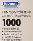 Delonghi 9 Fin Comfort Temp Oil Heater KH770920CB