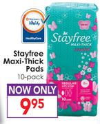 Stayfree Maxi-Thick Pads-10 Pack