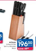 Clicks 12-Piece Knife Set In A Wooden Block-Per Set