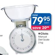 Clicks Manual Diet Scale-3kg Each