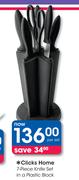 Clicks Home 7-Piece Knife Set In A Plastic Block-Per Set