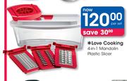 Love Cooking 4-In-1 Mandolin Plastic Slicer-Per Set