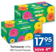 Twinsaver 2 Ply 180 Facial Tissues-Each