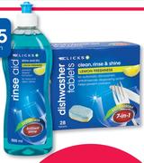 Clicks Dishwashing Rinse Aid 28 Tablets-Each