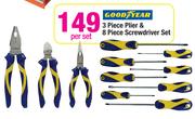 Good Year 3 Piece Plier & 8 Piece Screw driver Set