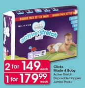 Clicks Made 4 Baby Active Stretch Disposable Nappies Jumbo Pack-Each