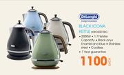Delonghi Black Icona Kettle KBO2001BK-Each