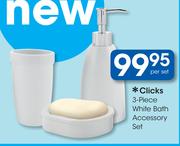 Clicks 3 Piece White Bath Accessory Set-Per Set