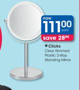 Clicks Clear Rimmed Plastic 2 Way Standing Mirror-Each