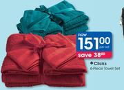 Clicks 6 Piece Towel Set-Per Set