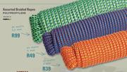 Assorted Braided Ropes Polypropylene 20 Metre 6mm