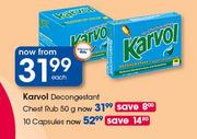 Karvol Decongestant Chest Rub-50g Each