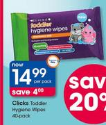 Clicks Toddler Hygiene Wipes-40's Per Pack