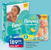 Pampers Active Baby Or New Baby Dry Disposable Nappies Jumbo Pack-Per Pack