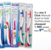 Click Manual Adult Or Kids Toothbrushes-Each