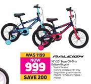 Raleigh 16"/ 20" Boys Or Girls Eclipse Bicycle-Each