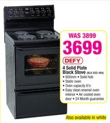 Defy 4 Solid Plate Black Stove BLK DSS-494