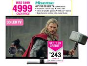 Hisense 40" FHD 3D LED TV LEDN40K366X3D