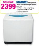 Kelvinator 14kg White Twin Tub Washing Machine KL14TT2W