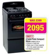 Defy 4 Solid Plate Compact Stove COMPACT BLK D