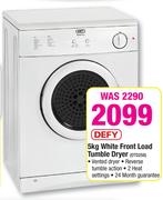 Defy 5kg White Front Load Tumble Dryer DTD258