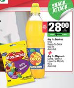Brookes Oros Ready To Drink 500ml+Maynards Gums/Jellies/Liquorice Allsorts 50g-For Both