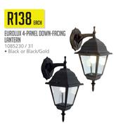 Eurolux 4-Panel Down-Facing Lantern-Each