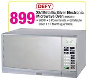 Defy 28L Metallic Silver Electronic Microwave Oven DM0351