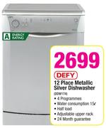Defy 12 Place Metallic Silver Dishwasher DDW174