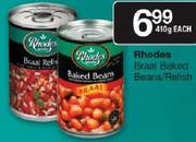 Rhodes Braai Baked Beans/Relish-410g Each