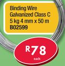 Binding Wire Galvanized Class C 5kg 4mmx50m B02599-Each