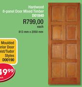 Hardwood 8-Panel Door Mixed Timber 813x2050mm D01840-Each