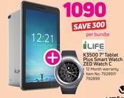 iLife K3500 7" Tablet Plus Smart Watch ZED Watch C-Per Bundle