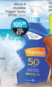Tropitone Move It Invisible Trigger Spray SPF50-250ml