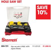 Starrett Hole Saw 10pc Set With 2 Free 14TPI Jigsaw Blades 604-731