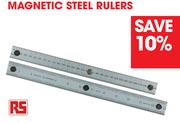 RS 12in/300mm Magnetic Steel Rulers 387-0082