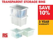RS Transparent Storage Bins 245x325x430mm 760-4198
