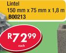 Lintel 150mm x 75mm x 1.8m B00213-Each
