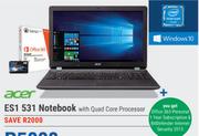 Acer ES1 531 Notebook With Quad Core Processor-Each