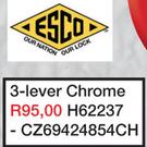 Esco 3 Lever Mortice Chrome Lockset H62237-Each
