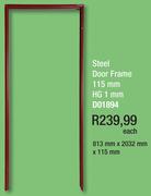 Steel Door Frame 115mm HG 1mm D01894-813mm x 2032mm x 115mm Each