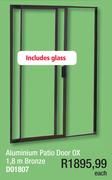 Aluminium Patio Door OX 1.8m Bronze D01807-Each